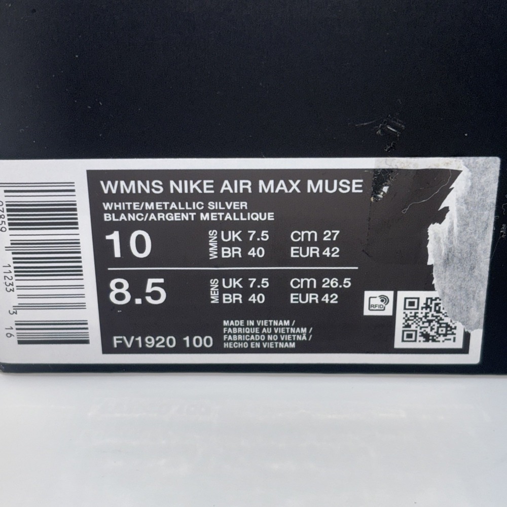 Nike Air Max Muse White Metallic Silver Sneaker FV1920-100 Women's Size 10 - Picture 11 of 11